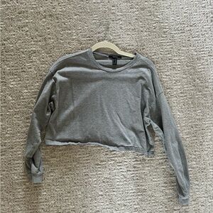 Grey long sleeve crop top